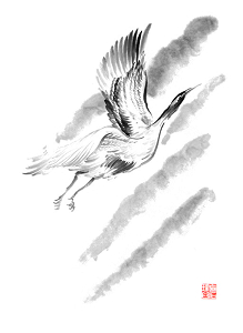 Reiher im Flug - Original